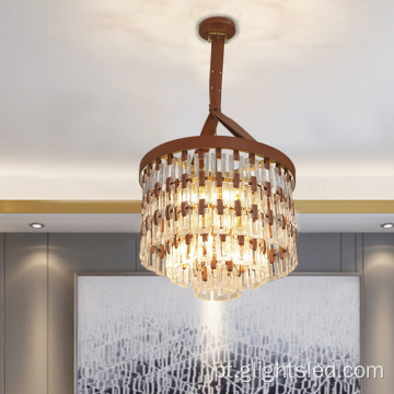 Candelabro LED lustre de vidro para hotel de luxo